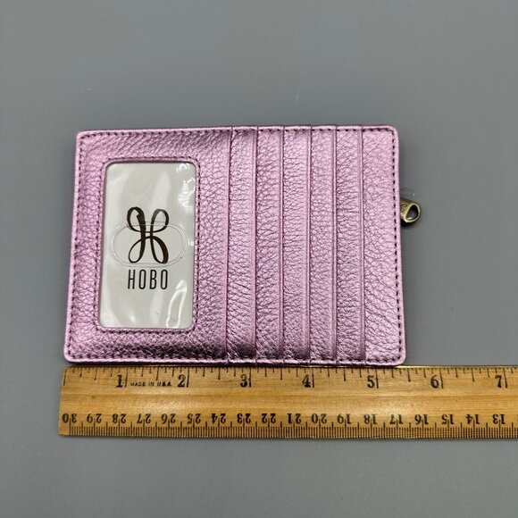 HOBO Pink Metallic Euro Slide Card Case ID Passport Holder - Picture 13 of 14